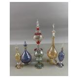 Hand Blown Glass Perfume Boudoir Bottles
