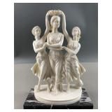 A. Santini Alabaster Sculpture Three Graces