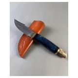 Handmade Damascus Steel Wood & Stag Horn Knife T