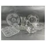 Vintage Pressed Glass Vases, Trays & More