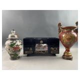 Vtg Japanese Lacquered Jewelry Box & More