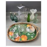 Corning Glass Pitcher, MCM Orange Tray & More