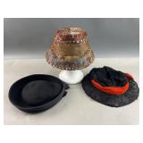 Pheasant Feather Bird Hat, Wool Union Made & More