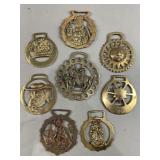 Vtg Brass Horse Saddle Accent Medallions