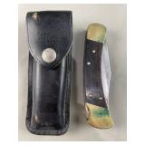 Buck Folding Locking Knife & Leather Sheath