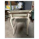 Vtg Venetian Style Accent Table with Glass Top