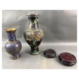 Atq. Chinese Cloisonne Enamel Covered Metal Vases