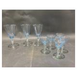 UV Reactive Vtg. Blue Fostoria Glasses