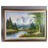 Vtg Landscape Oil Painting Signed by Larry