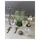 French Painted Urn, Blown Glass Vase & More