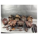 8 Cuckoo Clocks & Various Weights & Pendulums