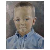 E Skinner Little Boy Portrait Painting On Canvas