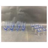 Vtg Blue Glass Champagne Juice Goblets