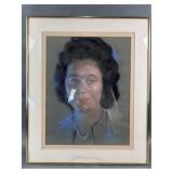 Signed Oil Pastel Portrait Of A Women