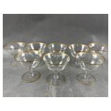 Vtg Gold Trim Champagne Dessert Glasses