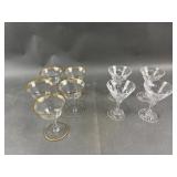 Vintage Gold Rimmed Cordial Cocktail Glasses