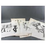 Vtg Free Press Fashion Illistrations