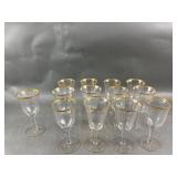 Vtg. Goldrim Water & Glass Wine Goblets