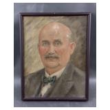 Framed Vtg Realistic Gentleman Portrait Painting