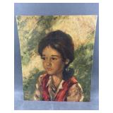 Portrait Of A Child F.P. Nicol Vtg Print