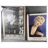Vtg Elvis Soldier Boy Poster & Marilyn Monroe