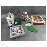 Green Art Glass Ornament, Vintage Christmas & More