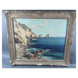 Vtg Limo Capri Framed Impressionist Painting