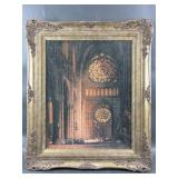Vintage Framed Reims Cathedral Window Print