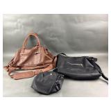 Leather Overnight Bag & Large Backpack Purse