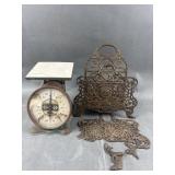 Bradley Hubbard Letter Holder & Vtg OVB Scale