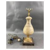 Vtg. R&B Base Marble & Brass Table Lamp