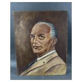 Vtg Oil Painting Gentleman Portrait On Board