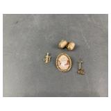 Vintage Shell Carved Cameo Broach & More