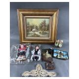 Cafien MCM Painting Vtg Porcelain & More