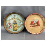 Vtg A-1 Pilsner Beer Kerns Cream of MI Metal Trays