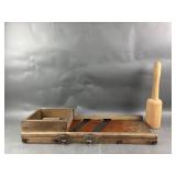 Vintage Wooden Queens Cabbage Cutter & Mallet