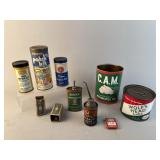 Vintage Tin Automotive & Motorcycle Repair Jars