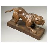 1916 Hand Carved Dog Signed A.E. Stahli