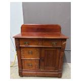Antique Eastlake-Style Walnut Cabinet / Commode