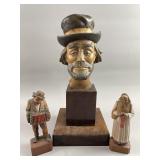 Vtg Carved Wood Victor Michael Sculptures & More