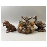 Hand Carved Wooden Match Holder & More