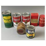 Campbells, Vernors & More Vntg. Tin Banks