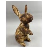 Large Antique Cast Iron Bank  Rabbit Figure