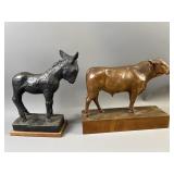 Brass Mini Sintenis Donkey & Huggler Bull Carving