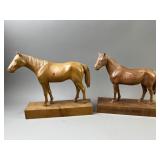Stunning Hand Carved Horse Figures Man Oï¿½ War