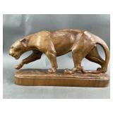 Art Deco-style Wooden Panther Sculpture