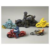 Vintage Motorcycle Toys Cast Iron & Rubber
