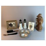 Carved Wood Fisherman Statue & Nautical Decor