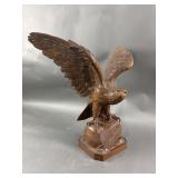 Antique Hand Carved Wood Eagle Statue