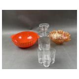 Vintage Etched Glass Decanter & More